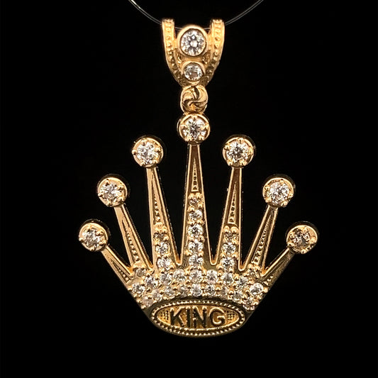 PENDANT CORONA KING CZ 5.4GR 14K