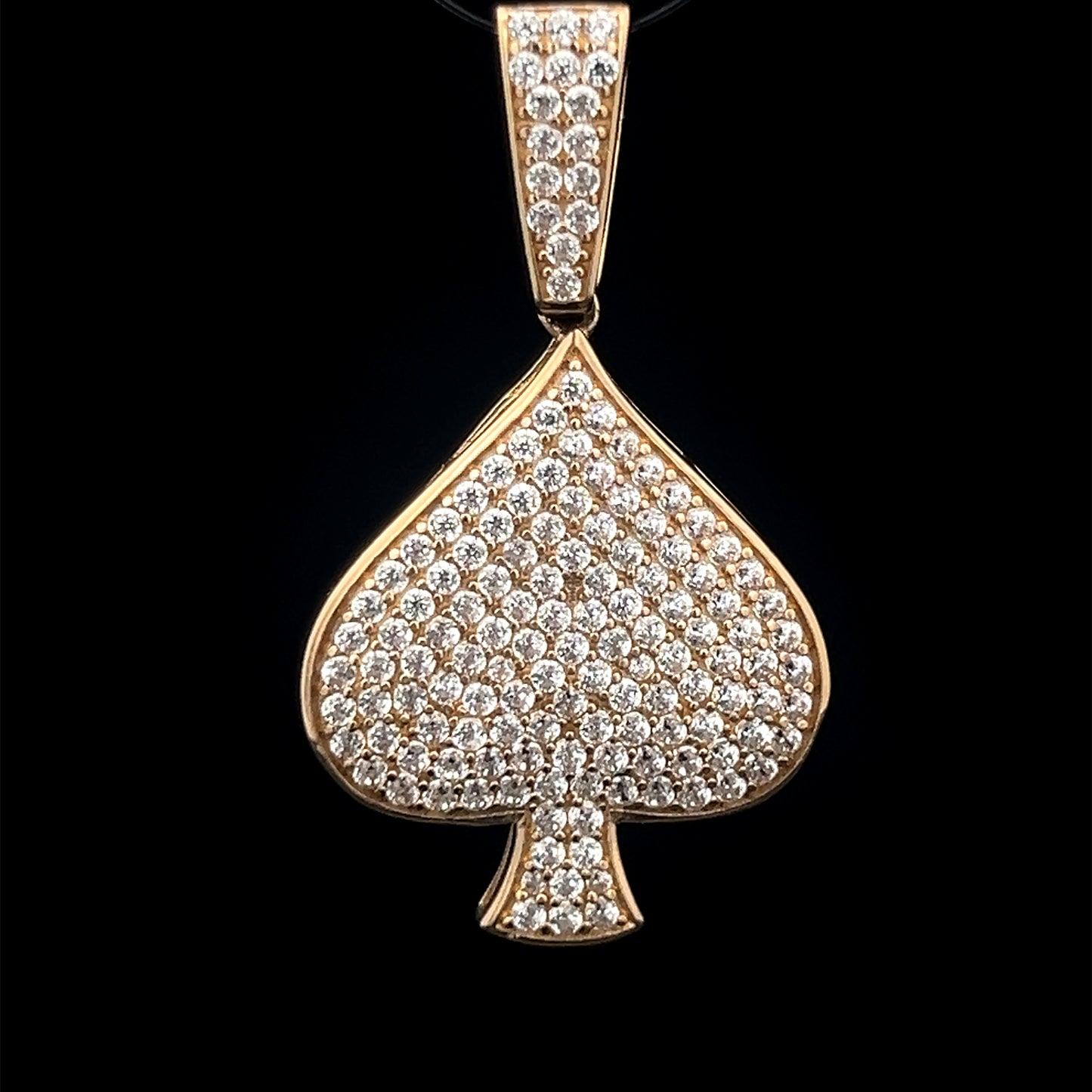 Yellow Gold Spade Pendant (CZ) 4GR 14K