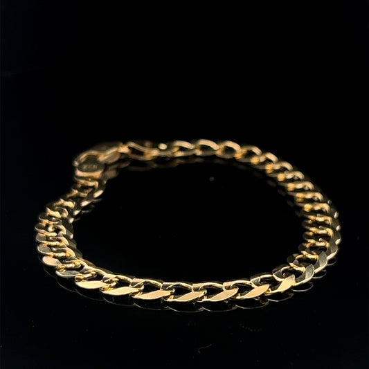 Solid Yellow Gold Cuban Bracelet 10.2GR 7MM 14K 8"