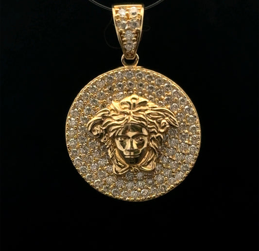 PENDANT MEDUSA CZ 3.4GR 14K