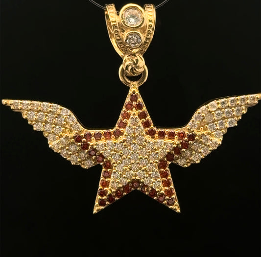 Star Wing Pendant (CZ) 5.1GR 14K