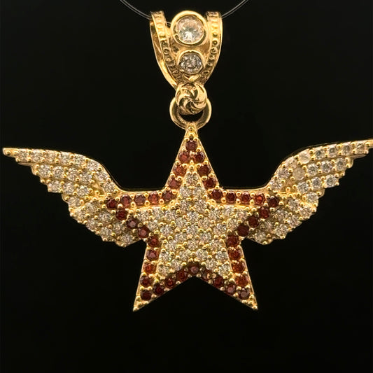 Star Wing Pendant (CZ) 5.1GR 14K