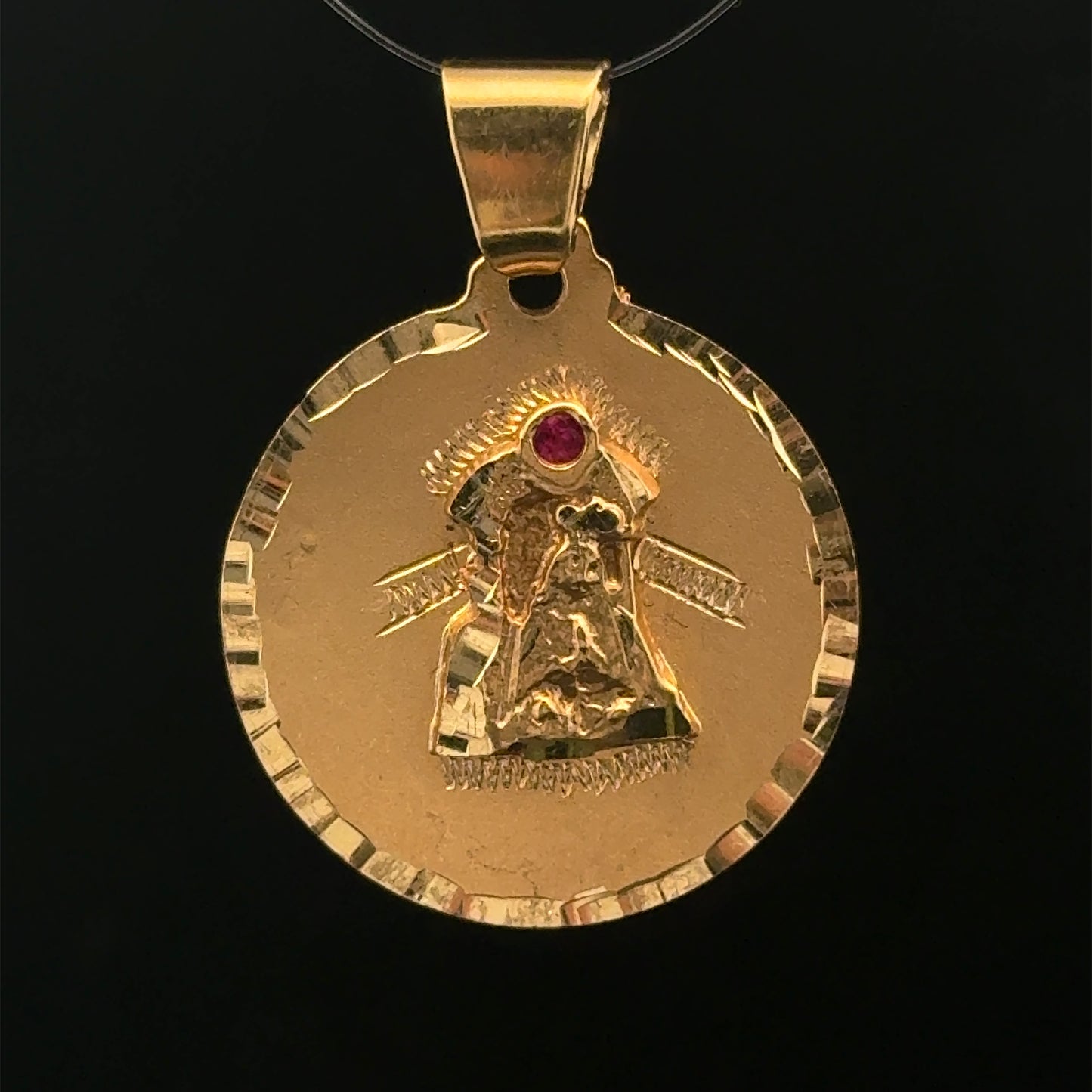 PENDANT MEDALLA VIRGEN TRINIDAD CZ 3.3GR 14K