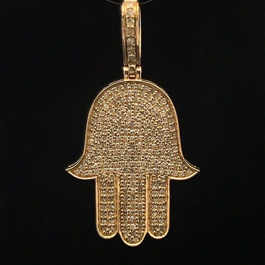 Colgante Hamsa de oro amarillo de 0,97 quilates y 3,2 gr de 14 quilates