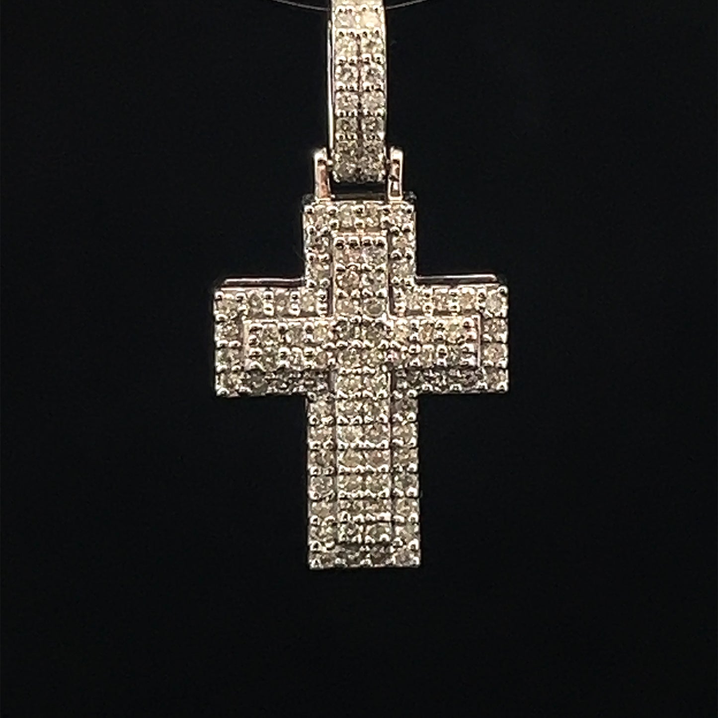 White Gold Cross Pendant 0.39CT 1.3GR 14K