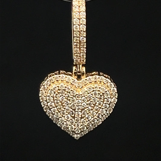 Yellow Gold Heart Pendant 0.48CT 1.5GR 14K