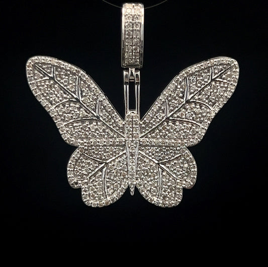 White Gold Butterfly Pendant 4.7GR 1.22CT