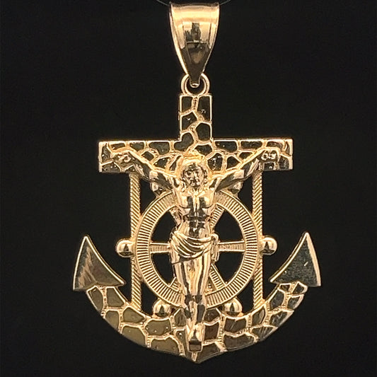 PENDANT ANCLA JESUS 5.5GR 14K