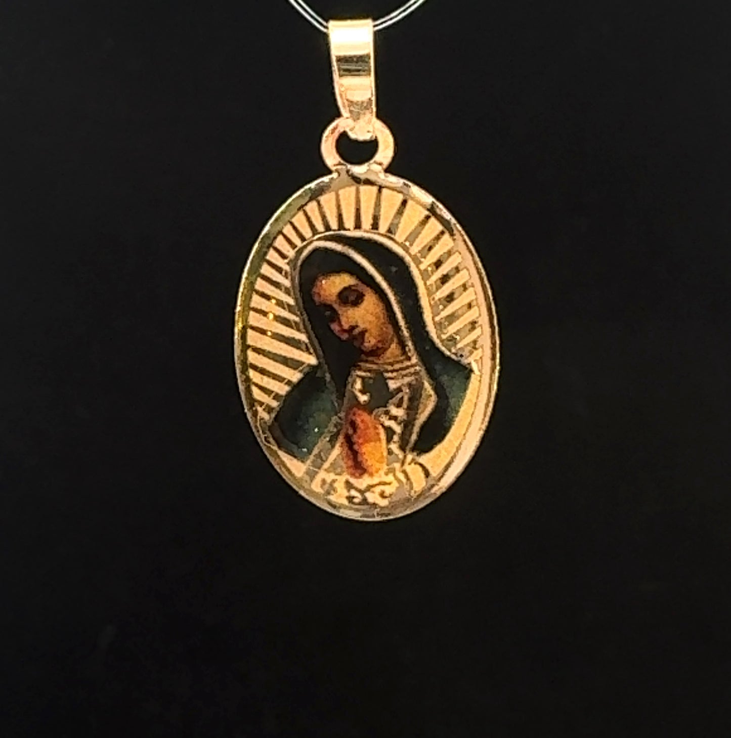 MEDALLA VIRGEN JESUS 0.5GR 14K