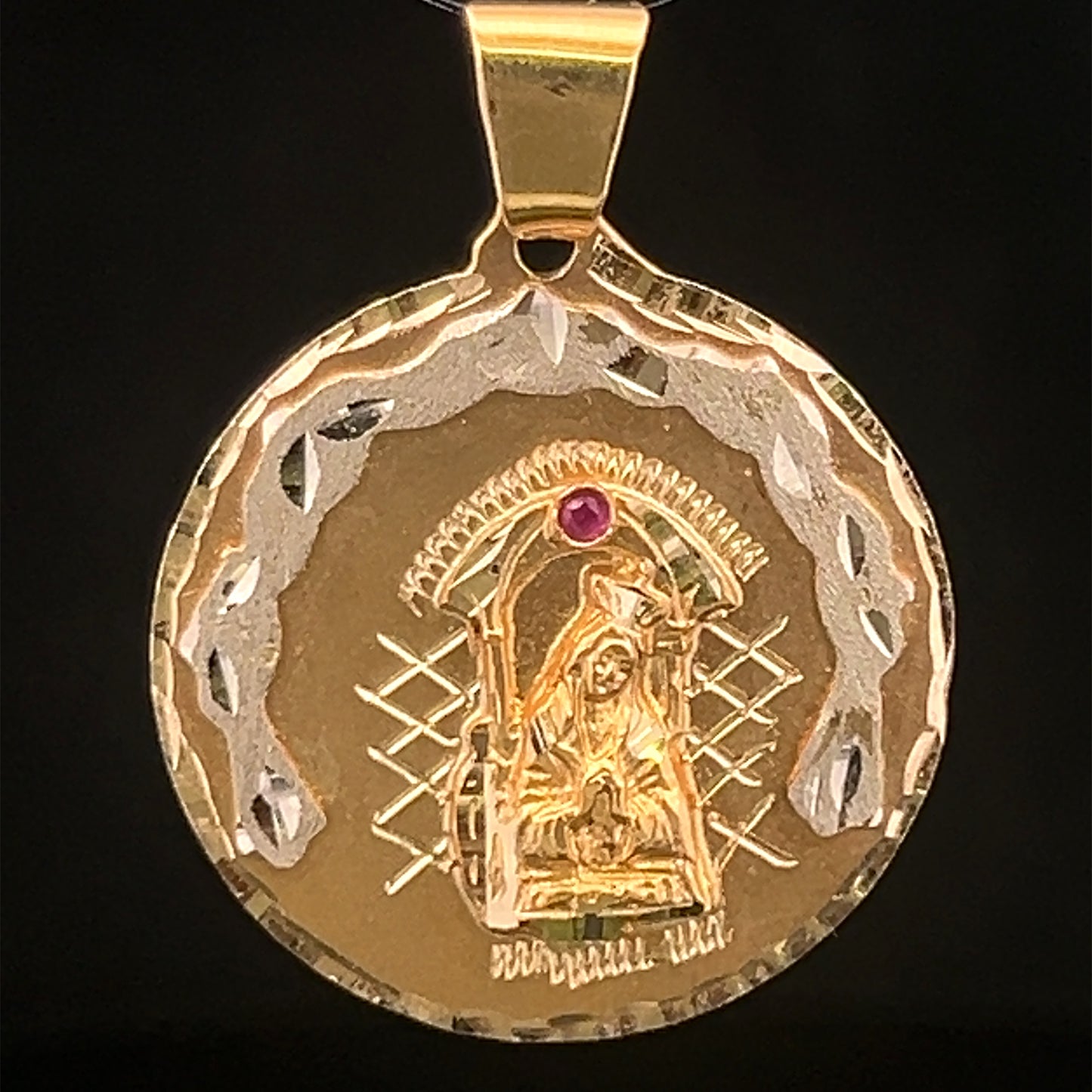 PENDANT MEDALLA VIRGEN TRINIDAD SMALL CZ 5GR 14K