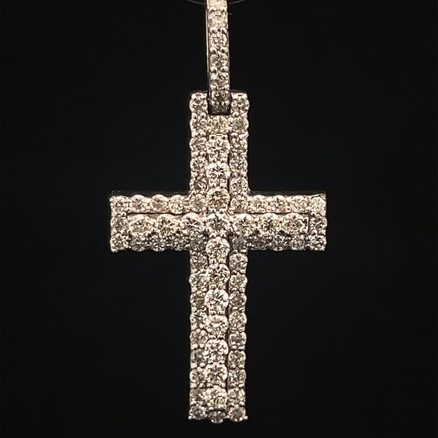 White Gold Cross Pendant 1.75CT 6.3GR 14K