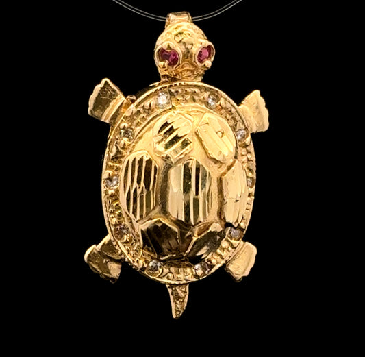 PENDANT TORTUGA CZ 4.8GR 14K