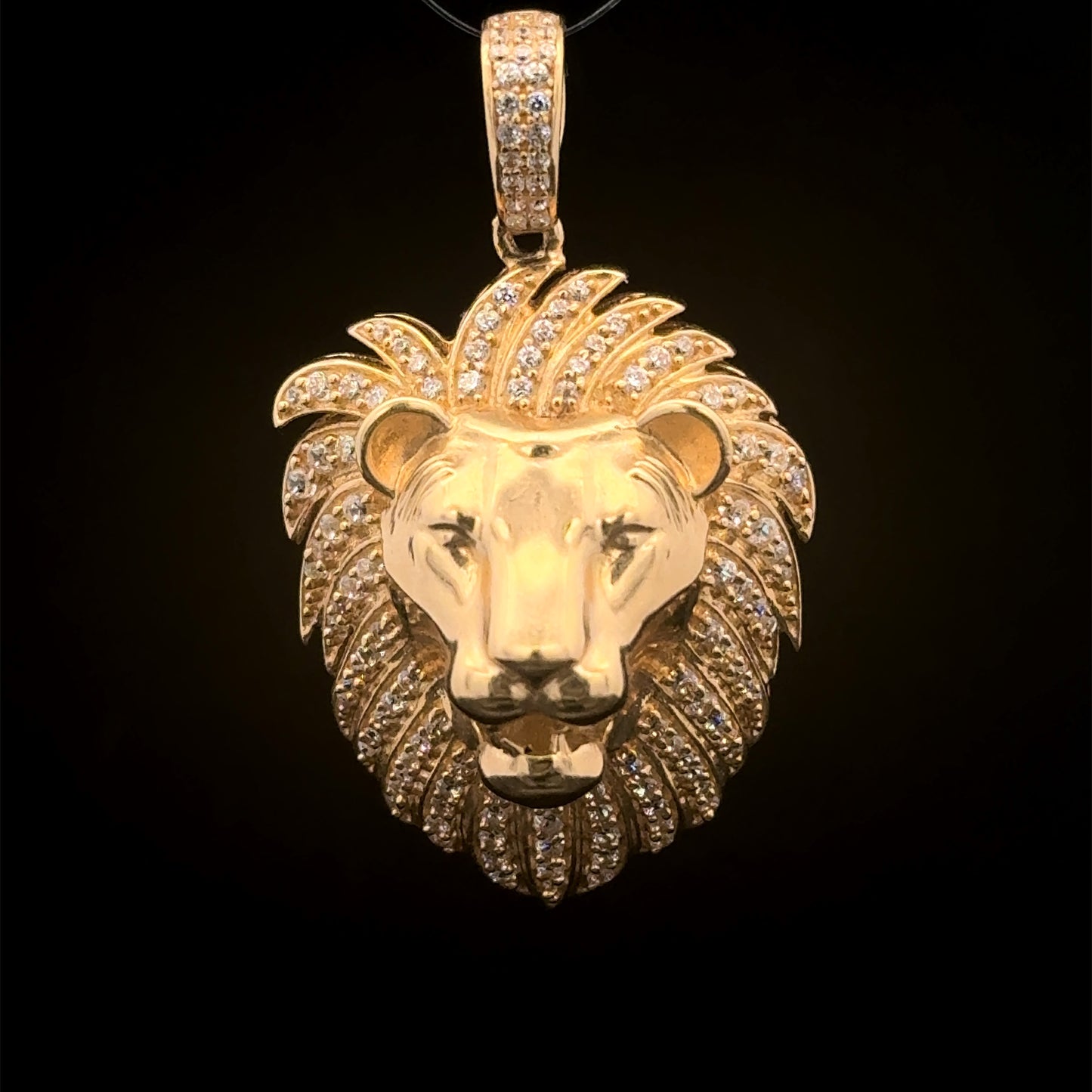 PENDANT CABEZA LEON CZ 12.2GR 14K