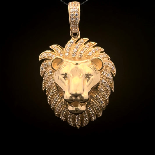 PENDANT CABEZA LEON CZ 12.2GR 14K