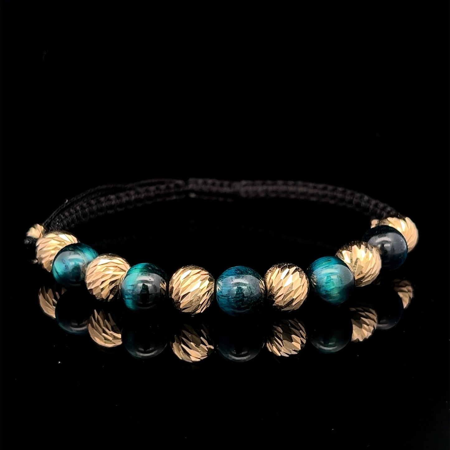 Colorful Gold Ball Bracelet 14K 5B 8G 10"