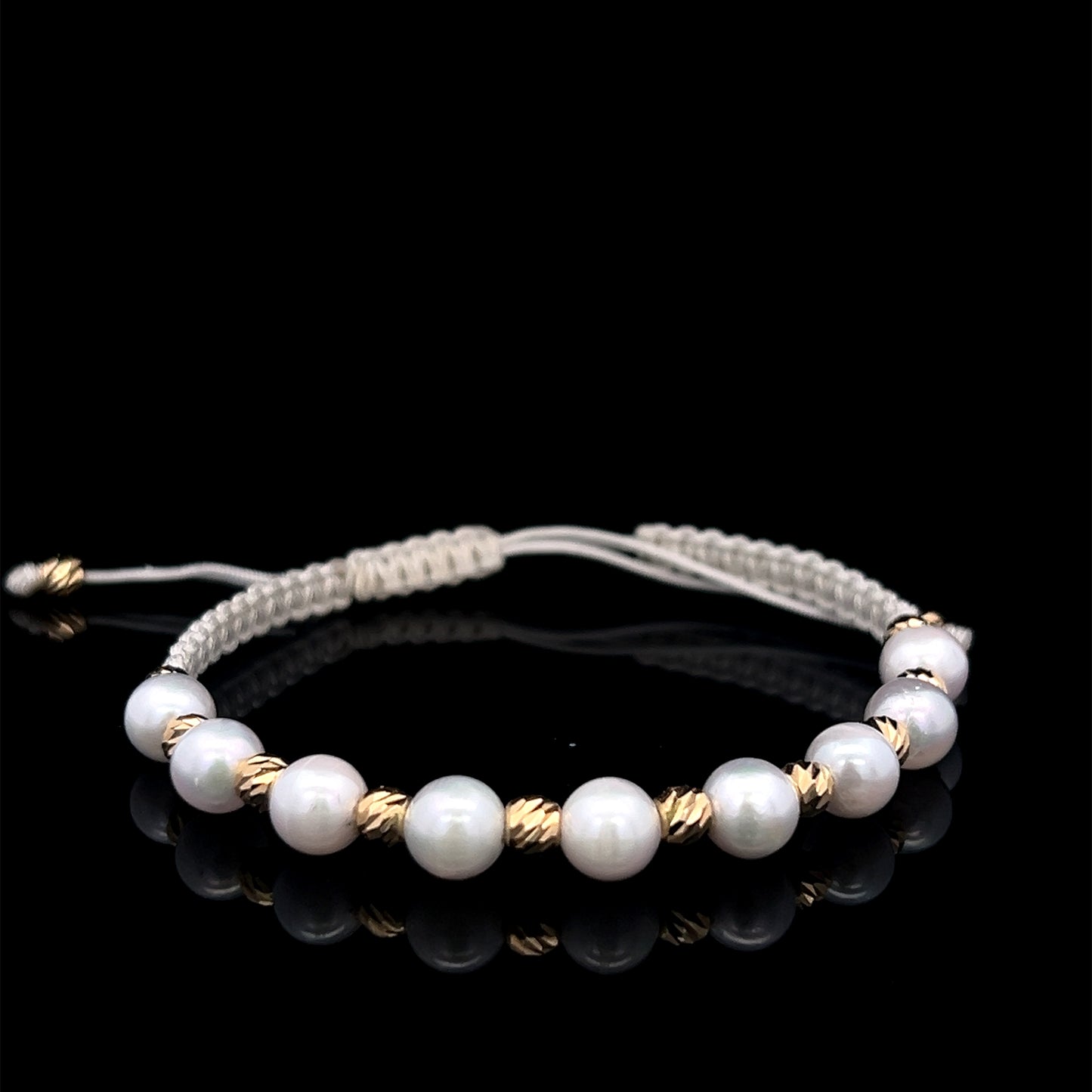 Pulsera de bolas de oro de colores 14K 9B 12G 8"