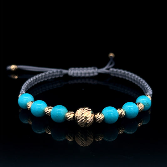 Pulsera de bolas de oro de colores 14K 6B 11G 8"