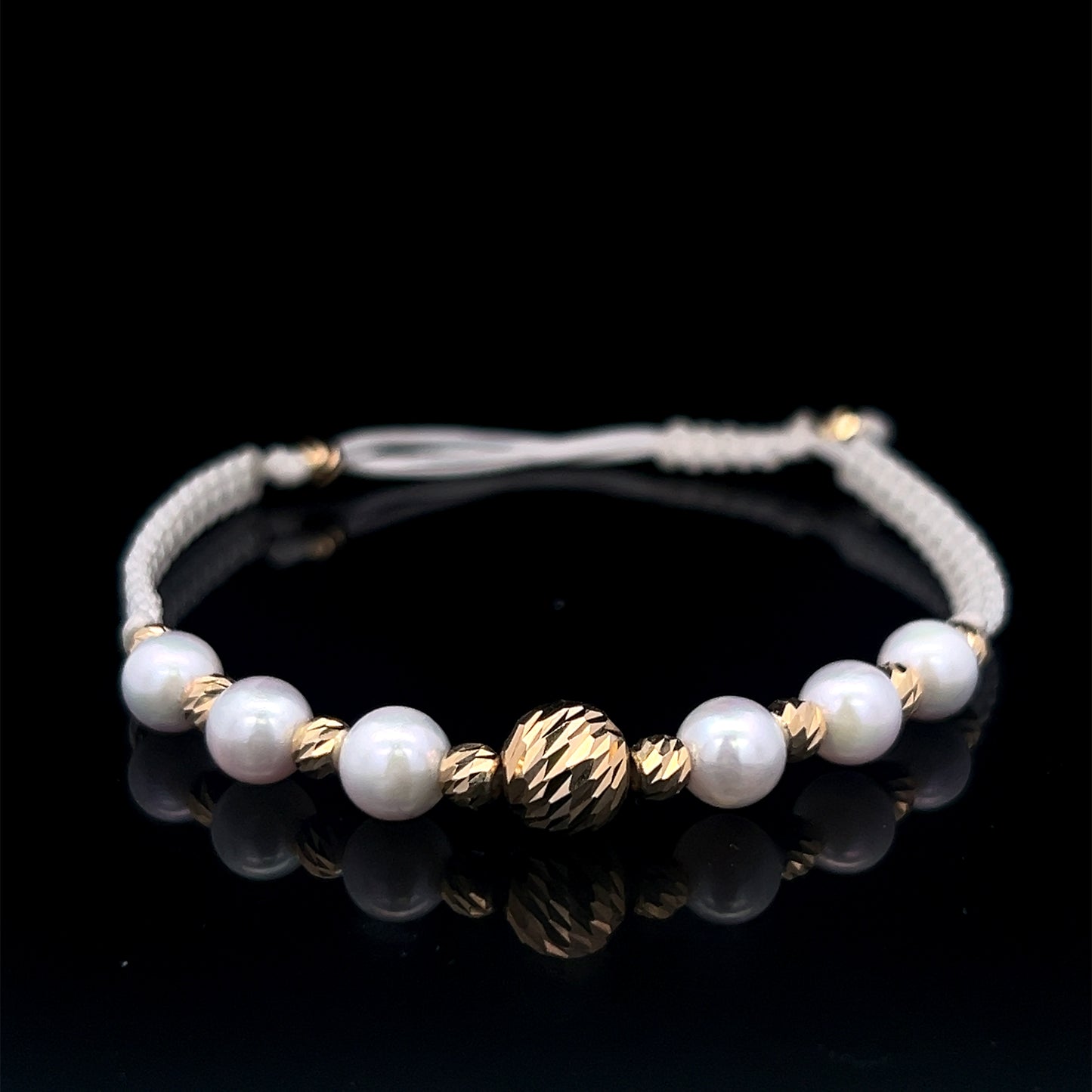 Pulsera de bolas de oro de colores 14K 6B 11G 8"