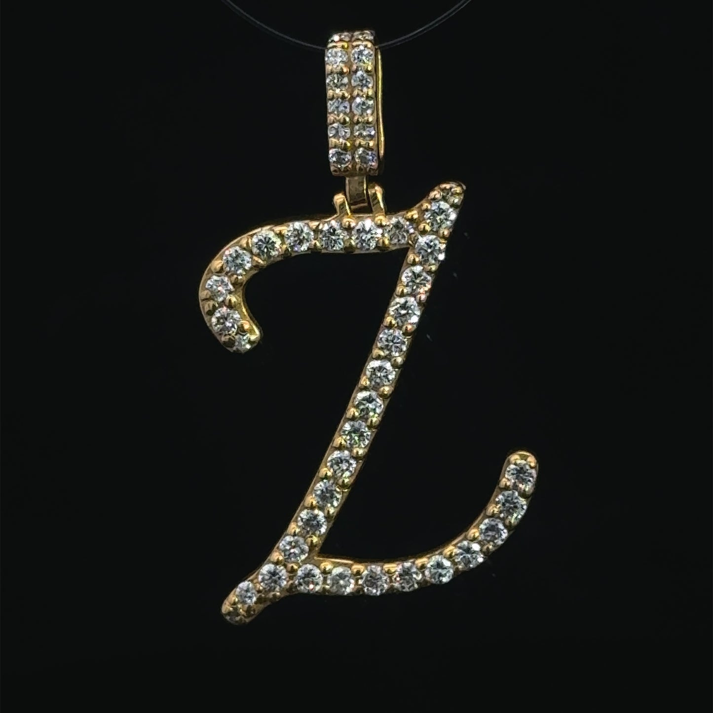 Yellow Gold Letter Z Pendant  0.83CT 2.9GR 14K