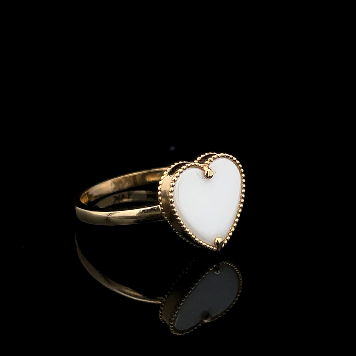 Yellow Gold Heart Ring 2.6GR 14K 7"