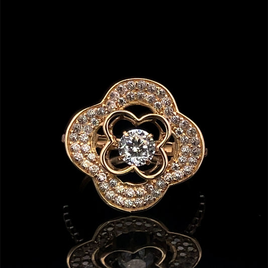 ANILLO FLOR CZ 2.9GR 14K 7"