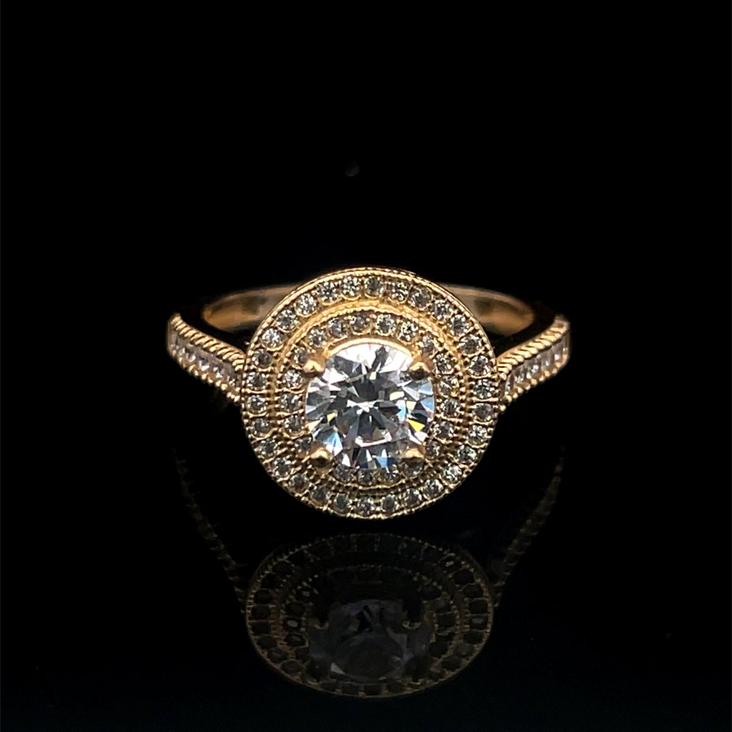 Yellow Gold Engagement Ring CZ 3.4GR 14K 7"