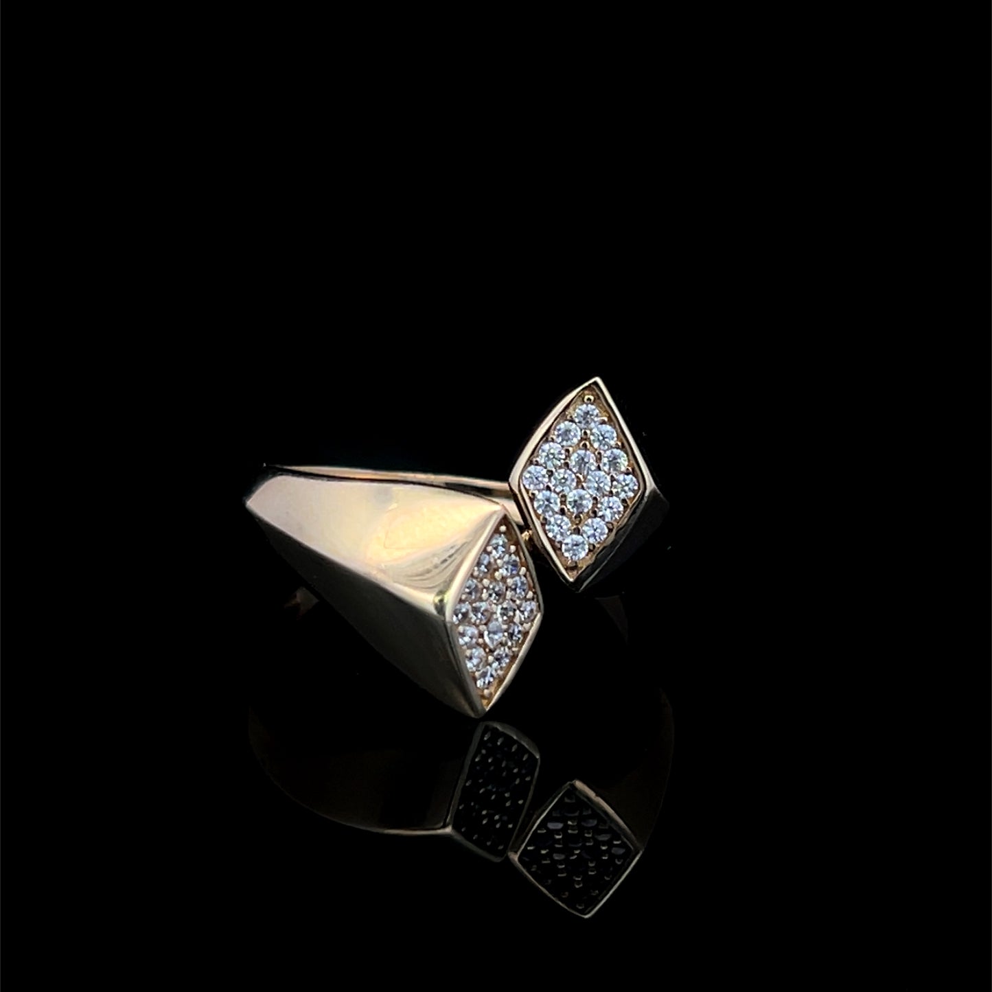 Yellow Gold Rhombus Ring (CZ) 2.3GR 14K 7.5"