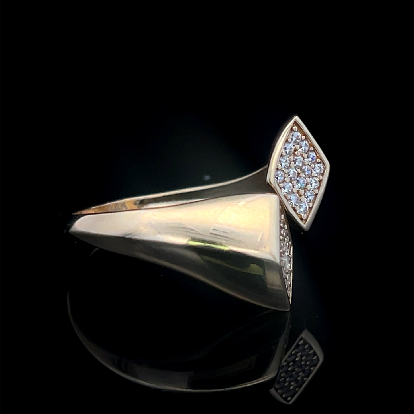 Yellow Gold Rhombus Ring (CZ) 2.3GR 14K 7.5"