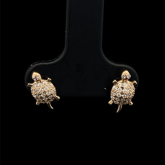 ARETES TORTUGA CZ 14K