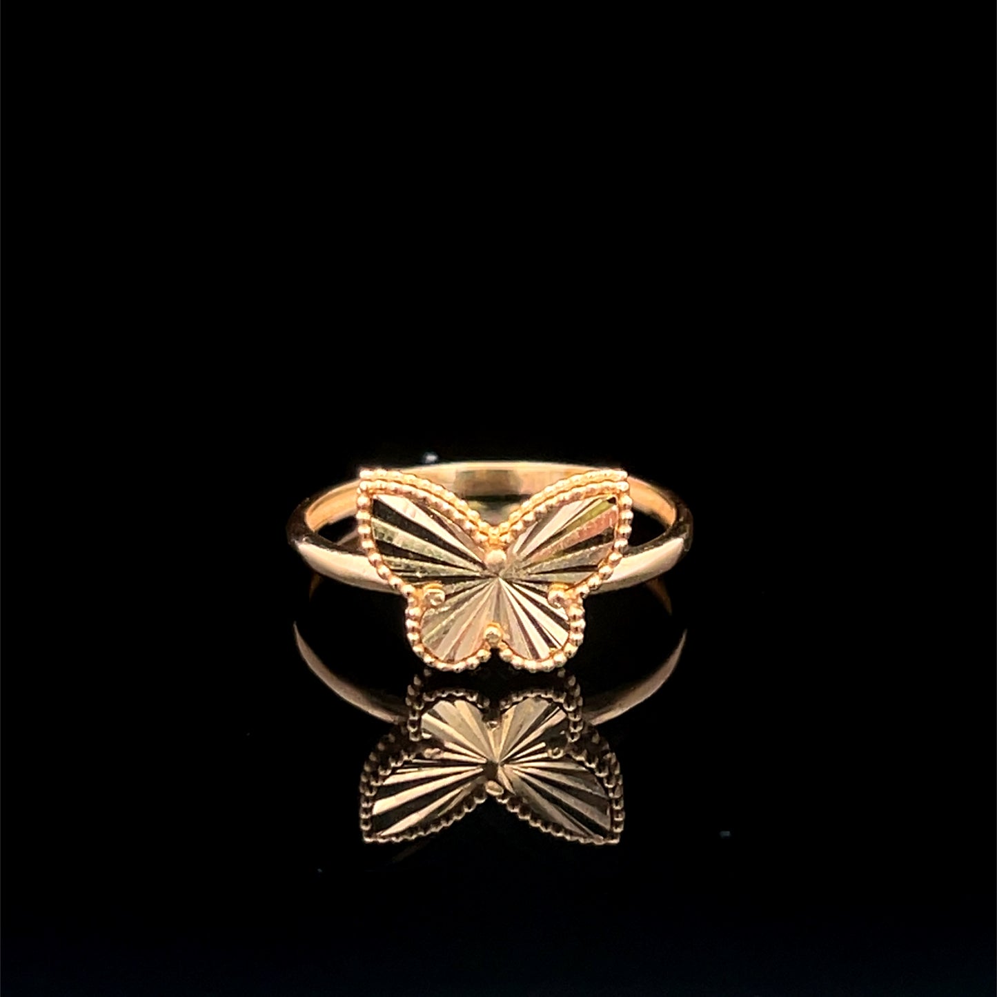 Yellow Gold Butterfly Ring 1.5GR 14K 6.5"