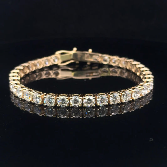 14K YELLOW GOLD LAB GROW TENNIS BRACELET (14.84CT 4.80MM 19.6GR 7")