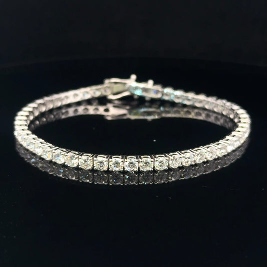 14K WHITE GOLD LAB GROW TENNIS BRACELET (9.10CT 3.50MM 12.9GR 7")