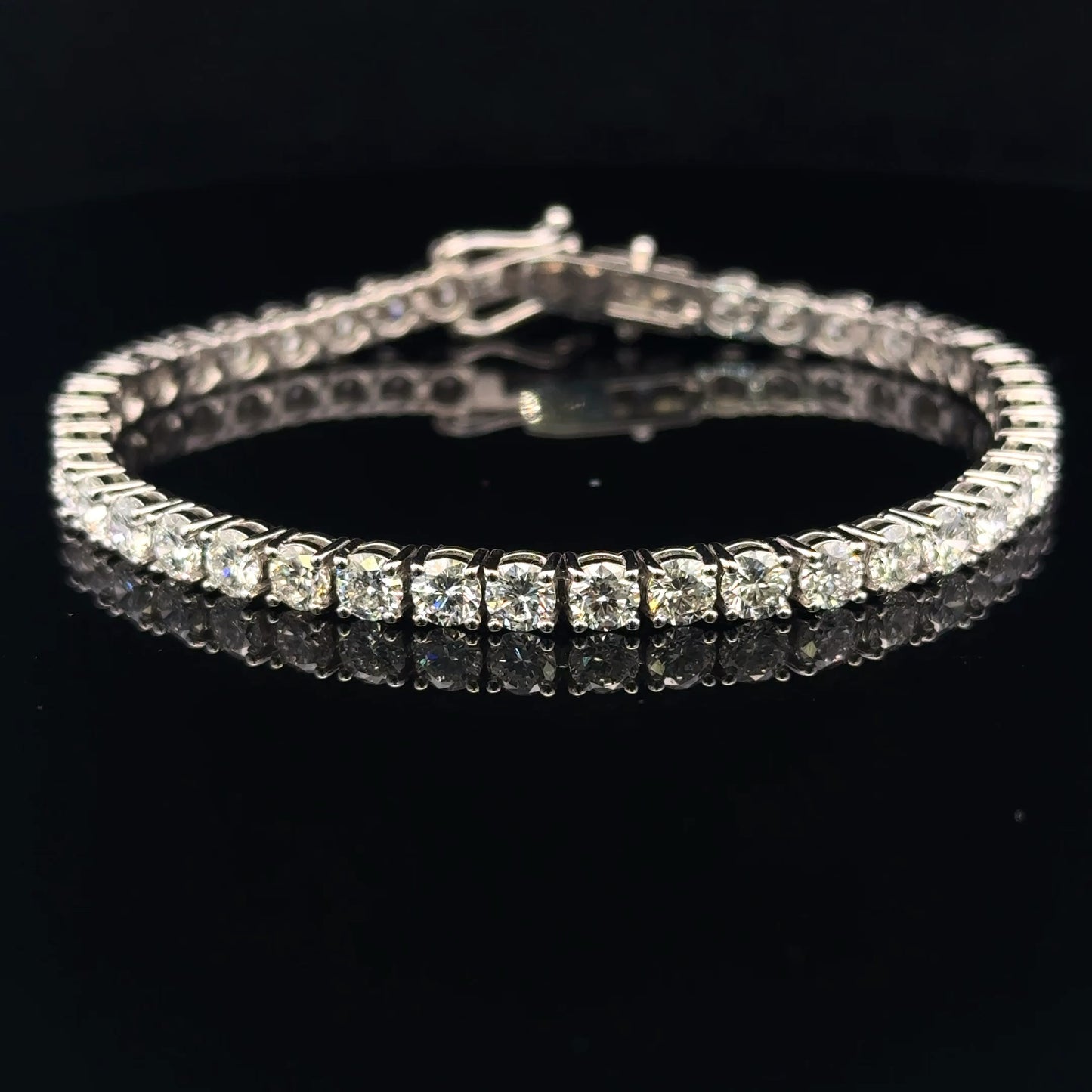 14K WHITE GOLD LAB GROW TENNIS BRACELET (5.28CT 3.00MM  9.7GR 7")