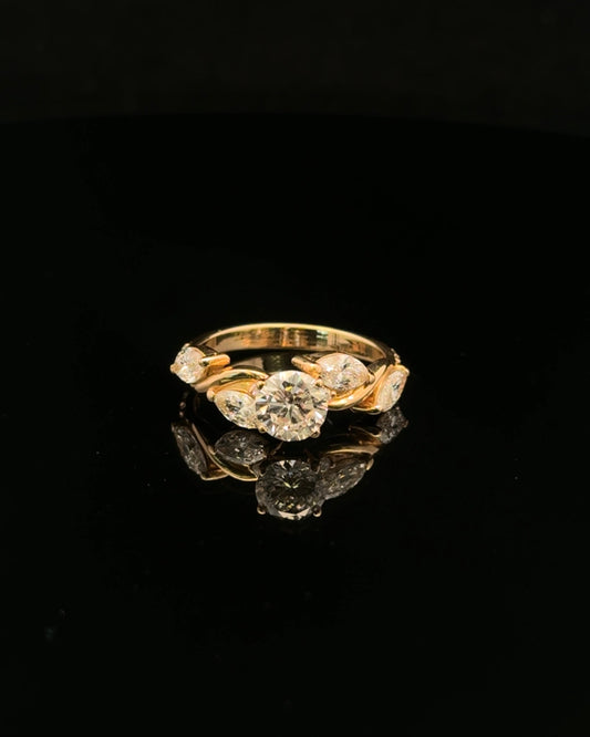 14K YELLOW GOLD ENGAGEMENT RING LAB-GROWN  DIAMOND (3.2GR  1.77CT 7")