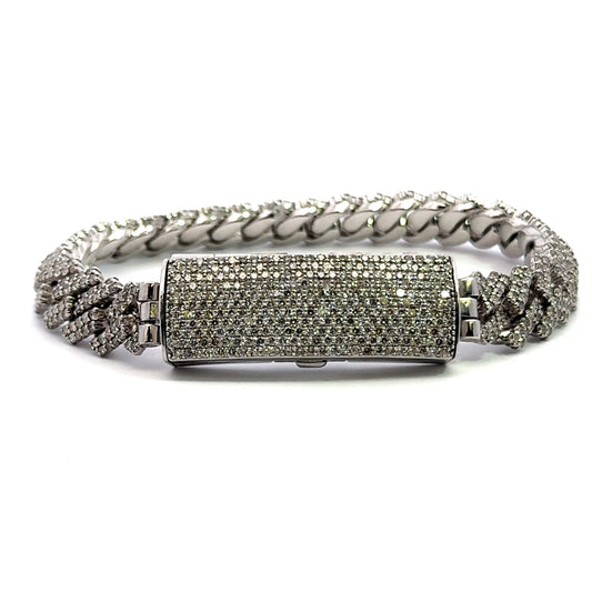 White Gold Cuban Bracelet 9.2CT 71.2GR 10.9MM 14K 8"