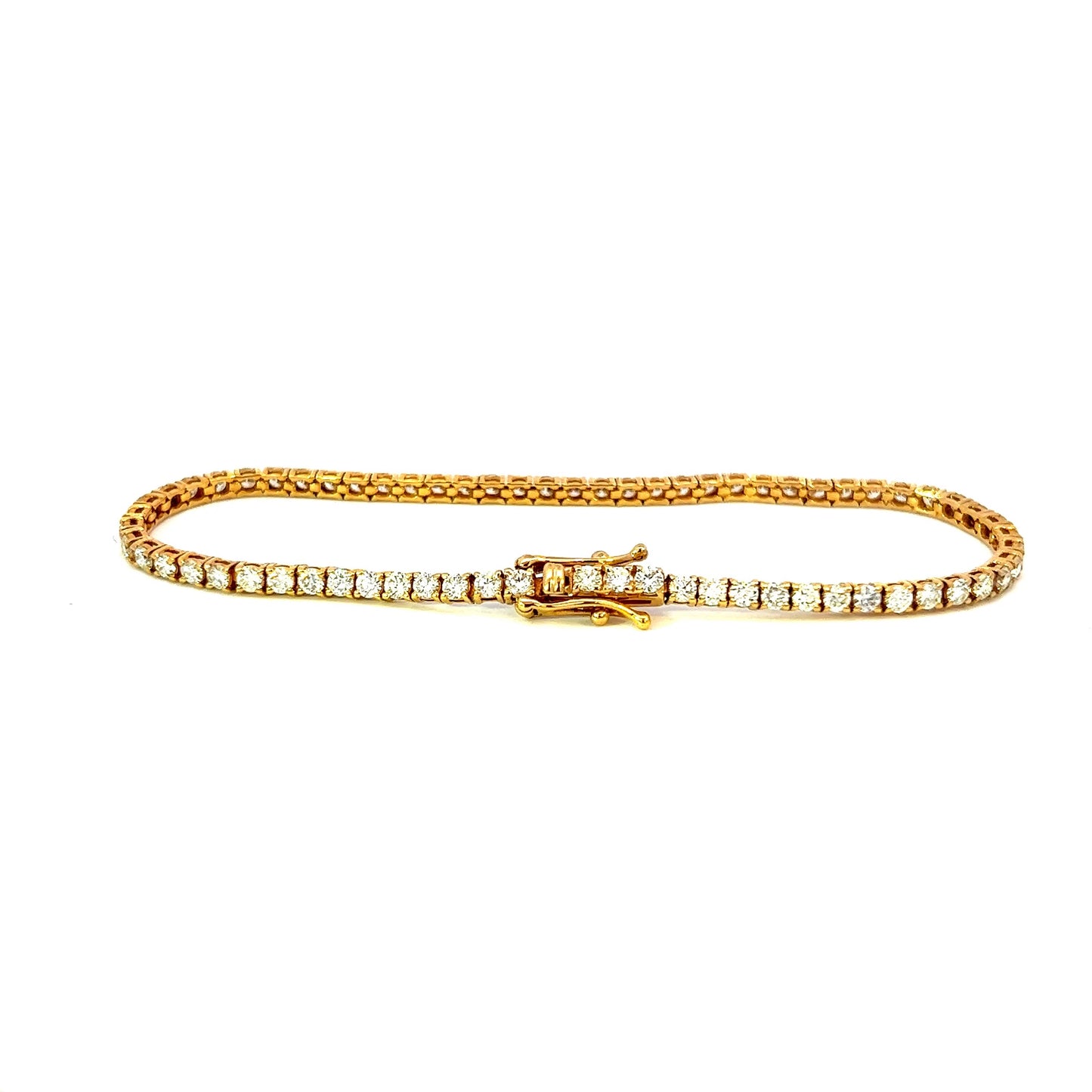 Yellow Gold Tennis Bracelet 4CT 7.9GR 2.6MM 14K 7.5"