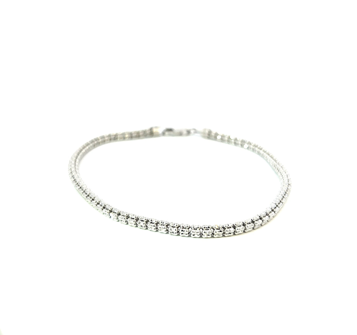 Pulsera de hielo de luna blanca de 7,8 gr y 3,3 mm de 14 quilates y 9"