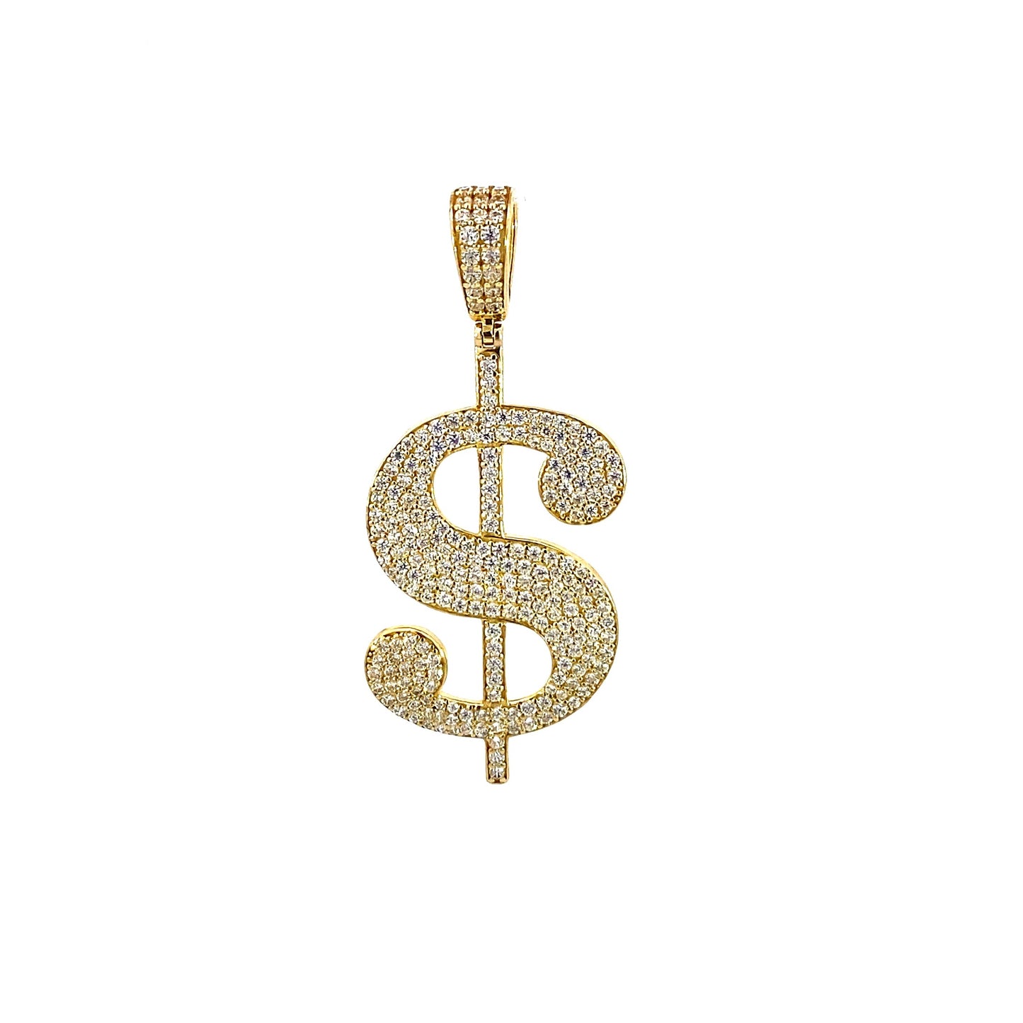 Yellow Gold Money Sign Pendant (CZ) 5GR 14K