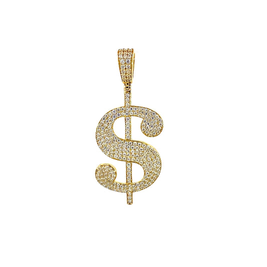 Yellow Gold Money Sign Pendant (CZ) 5GR 14K