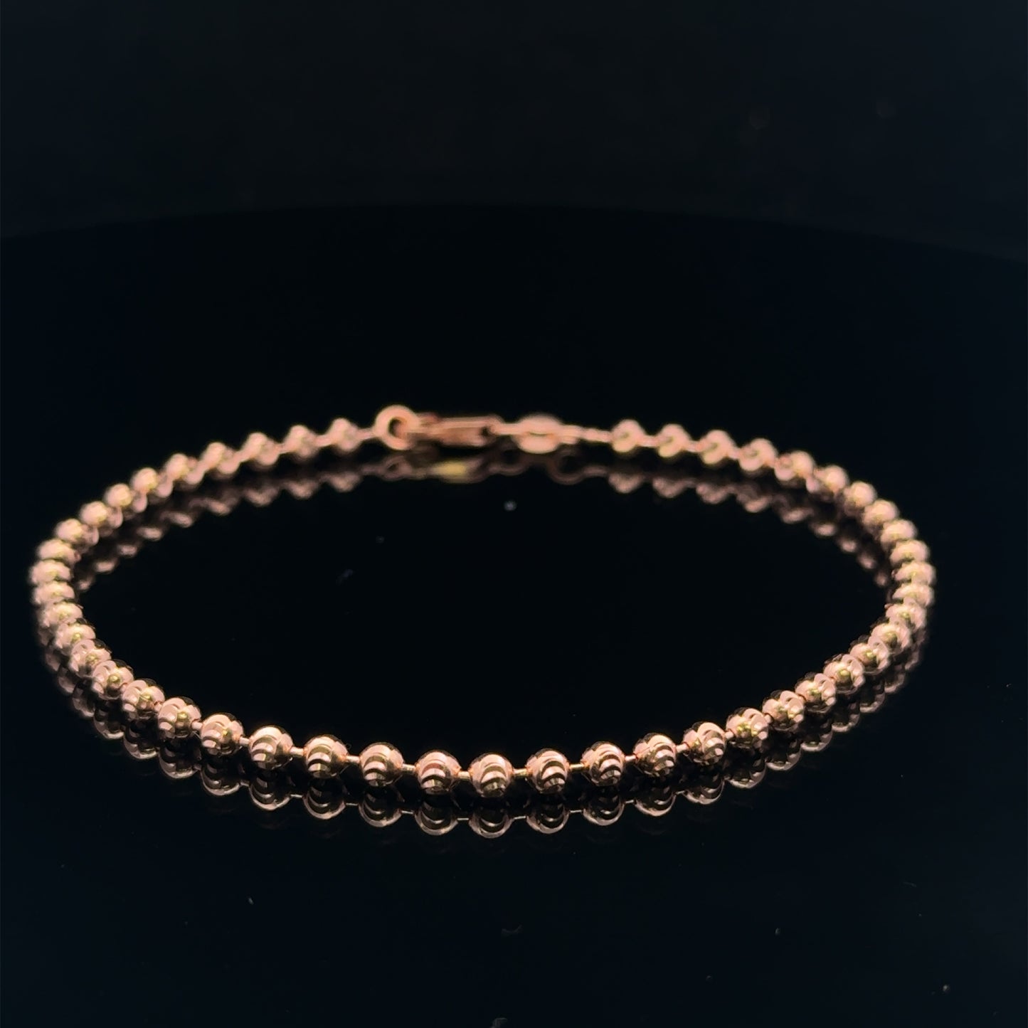 BRACELET MOON CUT ROSE SEMISOLIDO 5.8GR 3MM 14K 8"