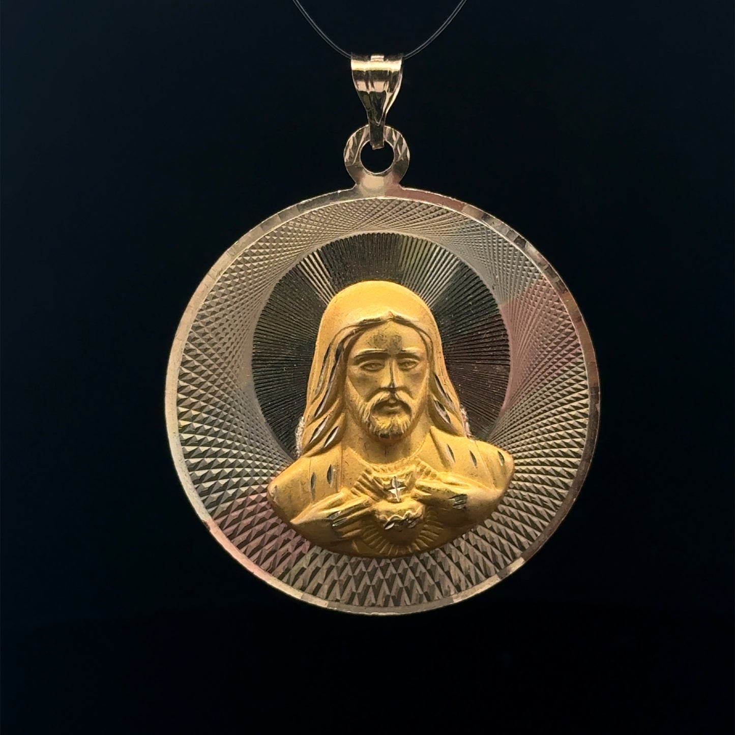 PENDANT JESUS CIRCULO 12.34GR 14K 4CM